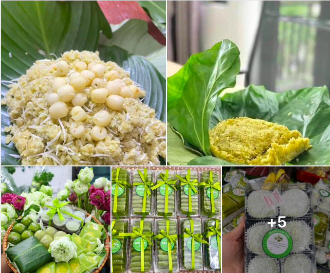 Cốm và bánh cốm được nhiều người ưa chuộng trong trung thu năm nay. Ảnh chụp màn hình