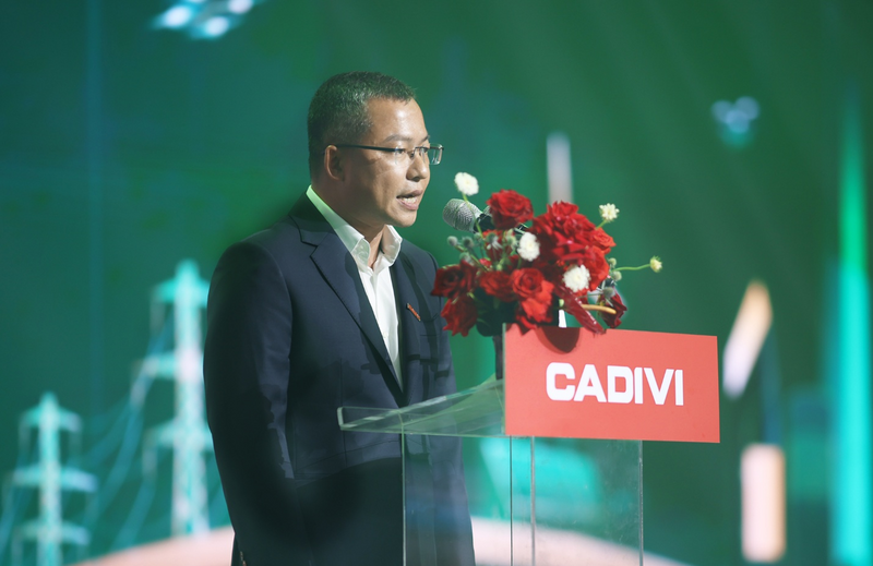 Ông Lê Bá Thọ, Chủ tịch HĐQT CADIVI chia sẻ bài phát biểu tri ân, đồng thời gửi gắm tầm nhìn và khát vọng chinh phục kỷ nguyên mới (Ảnh CADIVI)