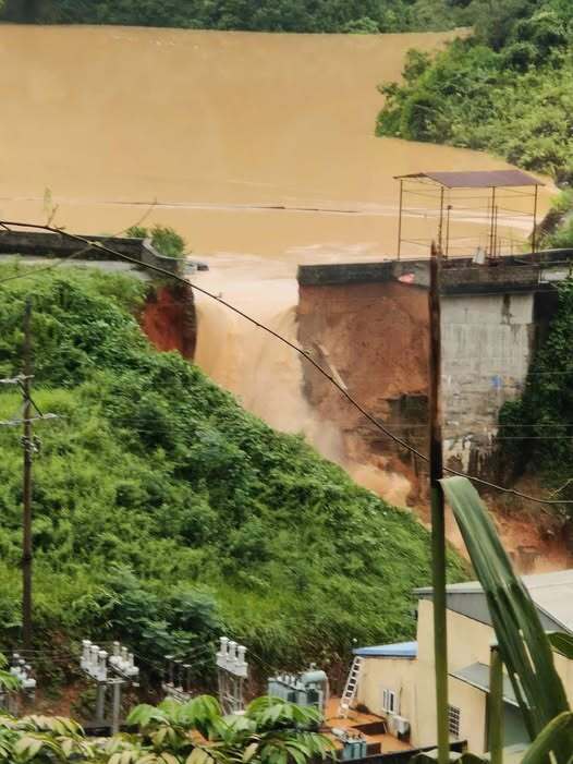 Đập thủy điện Bắc Khê 1 (Lạng Sơn) bị vỡ. Ảnh: NH