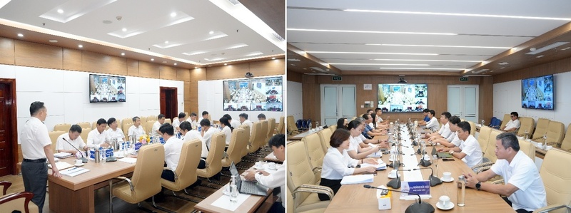 Hội nghị được triển khai trực tuyến đến các đơn vị trực thuộc. Ảnh: Hùng Mạnh