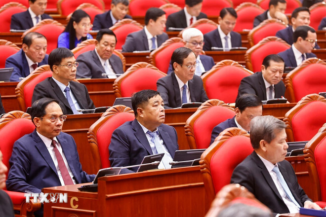Các đại biểu dự Hội nghị lần thứ mười ba, Ban Chấp hành Trung ương Đảng khóa XIII. Ảnh: Doãn Tấn/TTXVN.