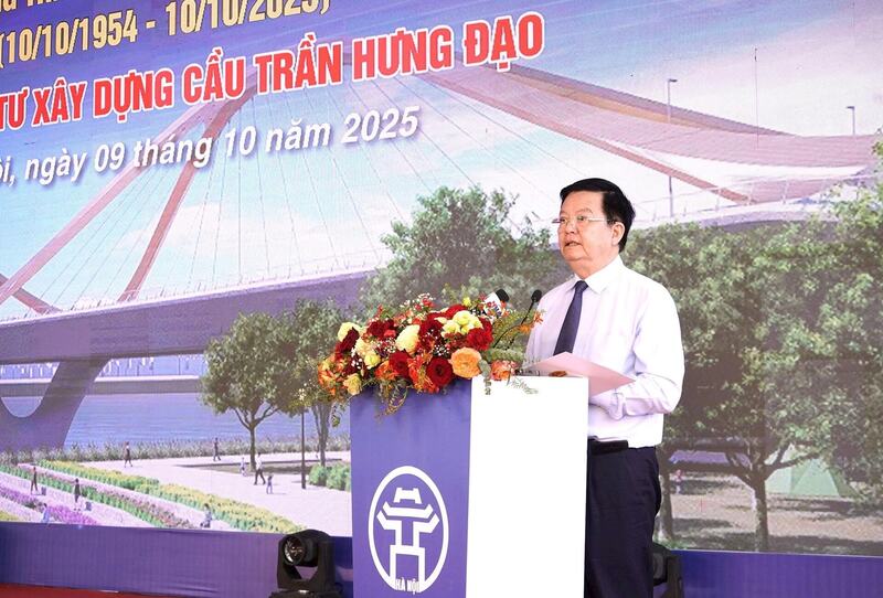Phó Thủ tướng Mai Văn Chính phát biểu tại lễ khởi công. Tuấn Lương