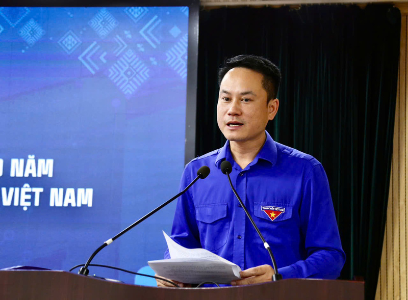 Phó Chủ tịch thường trực Trung ương Hội Liên hiệp Thanh niên Việt Nam Nguyễn Kim Quy thông tin tại họp báo.