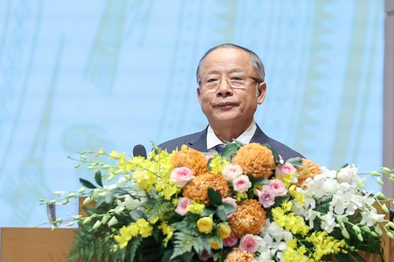 Ông Nguyễn Văn Thân - Chủ tịch Hiệp hội Doanh nghiệp nhỏ và vừa Việt Nam phát biểu tại hội nghị. Ảnh: VGP/Nhật Bắc.