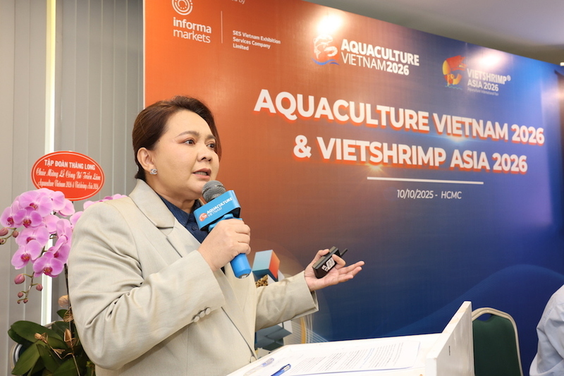 Bà Rose Chitanuwat, Giám đốc chuỗi dự án (khu vực Asean), Tập đoàn Informa Markets thông tin vể hai triển lãm tại họp báo. Ảnh: BTC