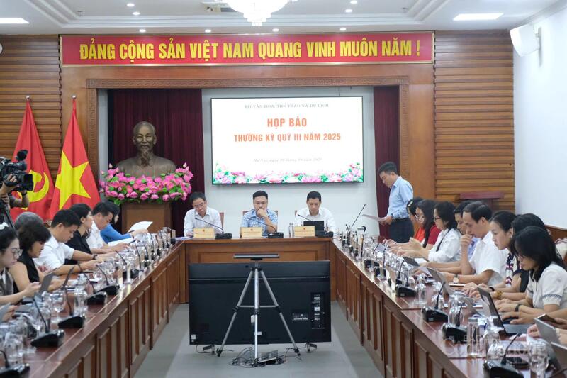 Bộ VHTTDL họp báo thường kỳ quý III/2025. Ảnh: Lê An.