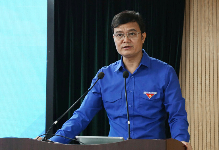 Bí thư thứ nhất Trung ương Đoàn Bùi Quang Huy phát biểu tại Hội nghị.