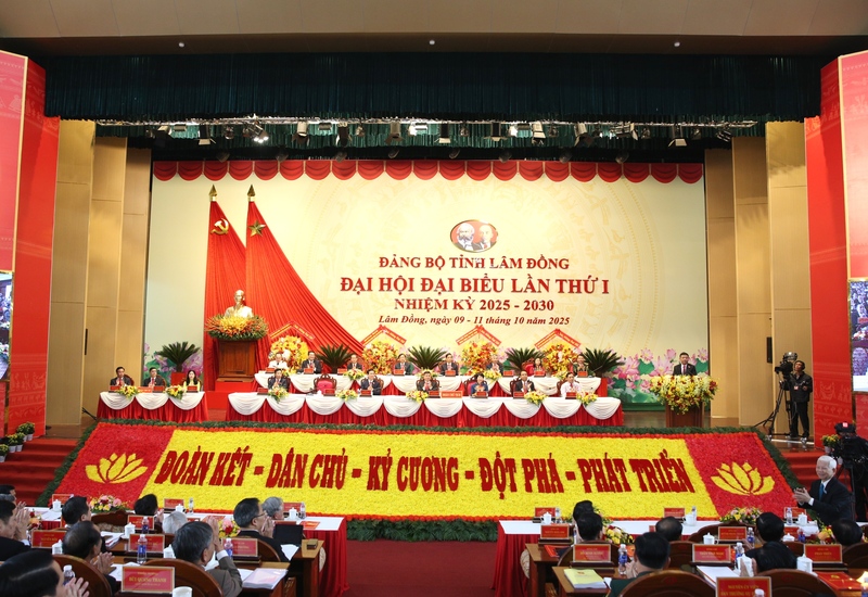 Quang cảnh Đại hội đại biểu Đảng bộ tỉnh Lâm Đồng lần thứ I, nhiệm kỳ 2025 - 2030.