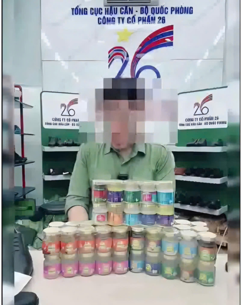 TikToker “Lê Anh Nuôi” xuất hiện cùng logo Quân đội bán Yến của nhà chị Đỗ Thị Toán. Ảnh chụp màn hình