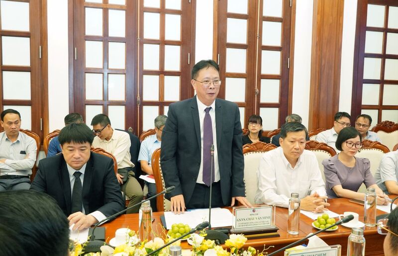 GS.VS.Châu Văn Minh - Chủ tịch VAST phát biểu. Ảnh: VNC