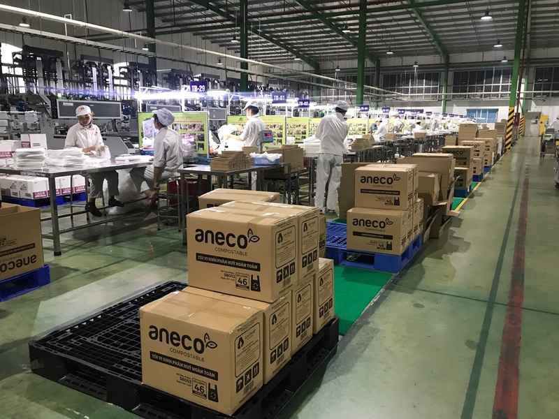 Nhà máy sản xuất sản phẩm bao bì phân hủy sinh học hoàn toàn AnEco của Tập đoàn An Phát. Ảnh: APH