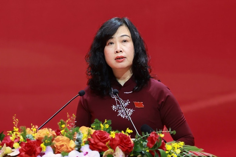 Bộ trưởng Bộ Y tế Đào Hồng Lan phát biểu tại phiên trù bị Đại hội đại biểu Đảng bộ Chính phủ lần thứ I - Ảnh: VGP/Nhật Bắc