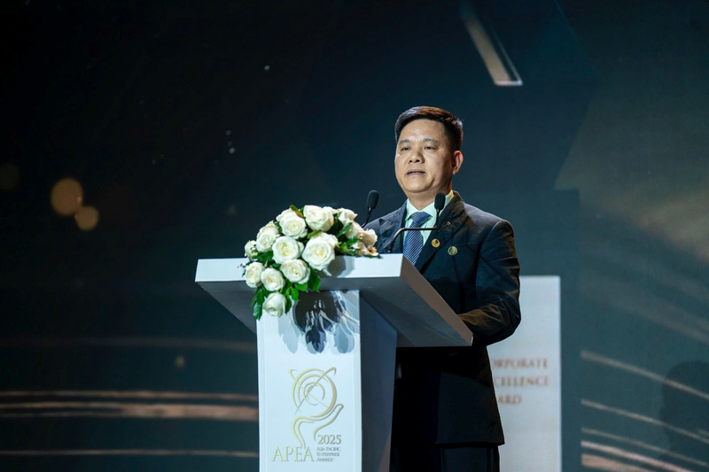 Ông Đỗ Hoàng Phương phát biểu tại lễ trao giải APEA 2025