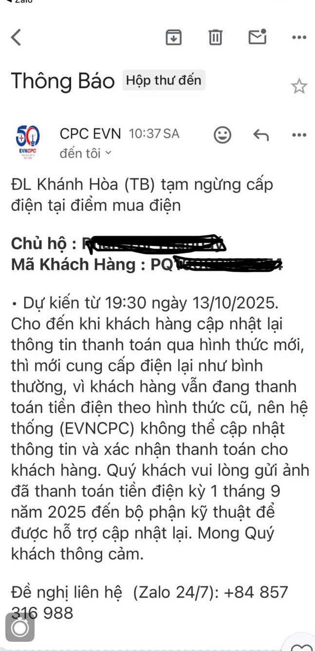 Xuất hiện tình trạng có email giả danh EVNCPC để lừa đảo, chiếm đoạt thông tin khách hàng. Ảnh: ĐVCC