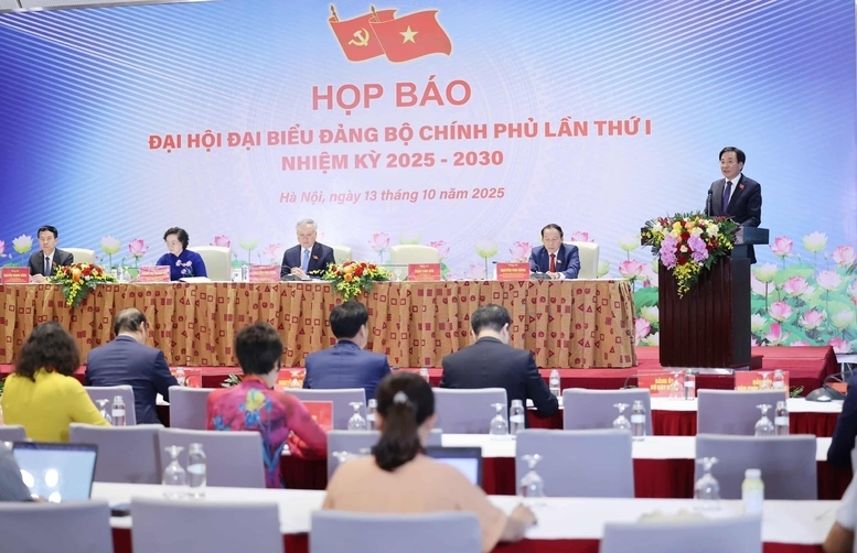 Họp báo thông tin về kết quả Đại hội đại biểu Đảng bộ Chính phủ lần thứ I, nhiệm kỳ 2025 - 2030. Ảnh: VGP.