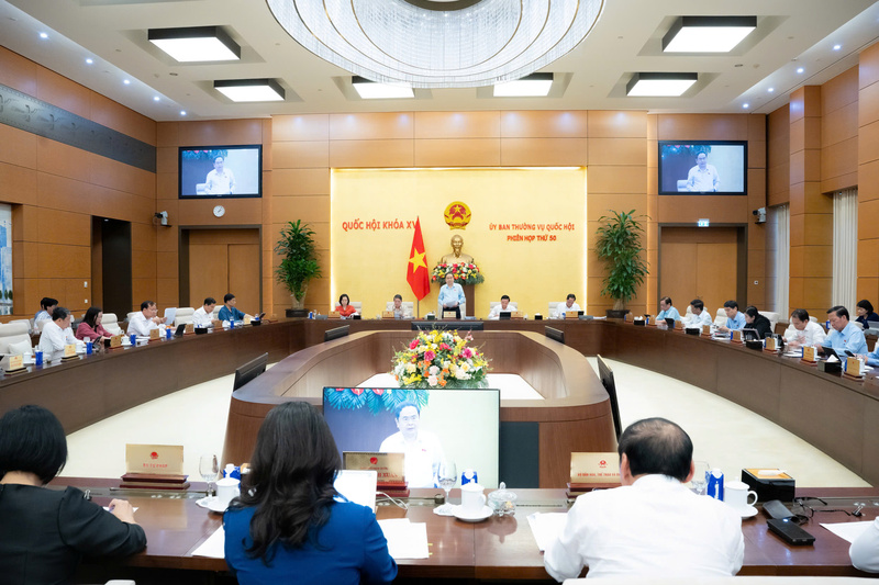 Phiên họp thứ 50 của Ủy ban Thường vụ Quốc hội. Ảnh: VPQH