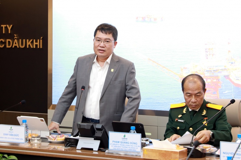 Đồng chí Đinh Văn Đức, Thành viên HĐTV PVEP ghi nhận sự đóng góp của các hội viên CCB trong mọi lĩnh vực hoạt động của Tổng công ty (Ảnh PVEP)