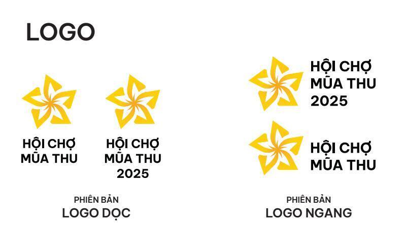Các phiên bản logo chính thức của hội chợ, gồm phiên bản dọc và phiên bản ngang, để thuận tiện cho việc ứng dụng trong mọi hạng mục truyền thông, quảng bá và không gian trưng bày