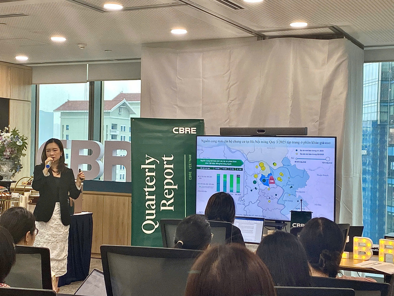 Bà Nguyễn Hoài An, Giám đốc CBRE Hà Nội chia sẻ: "Nguồn cung mới căn hộ chung cư Hà Nội trong quý 3/2025 tập trung ở phân khúc giá cao"