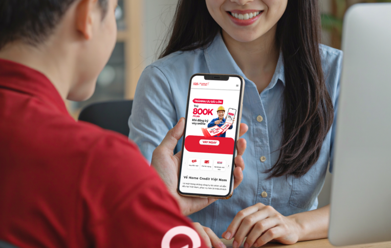 Home Credit hỗ trợ trực tiếp 800K vào kỳ trả góp đầu tiên để hỗ trợ khách hàng. Ảnh: Home Credit
