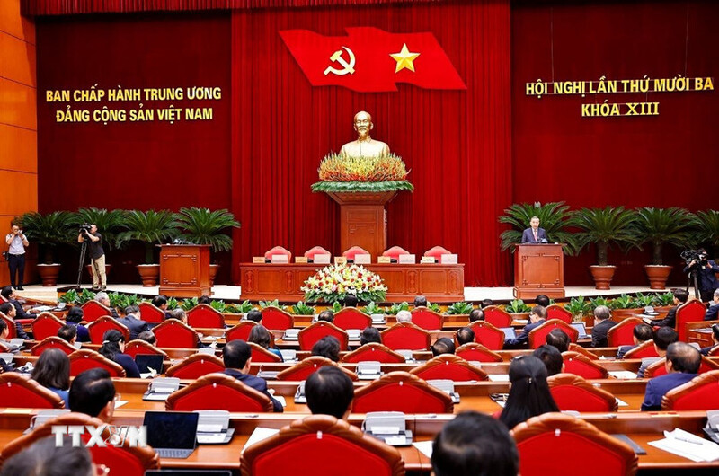 Tổng Bí thư Tô Lâm phát biểu bế mạc Hội nghị lần thứ 13 Ban Chấp hành Trung ương Đảng khóa XIII. (Ảnh: Doãn Tấn/TTXVN)