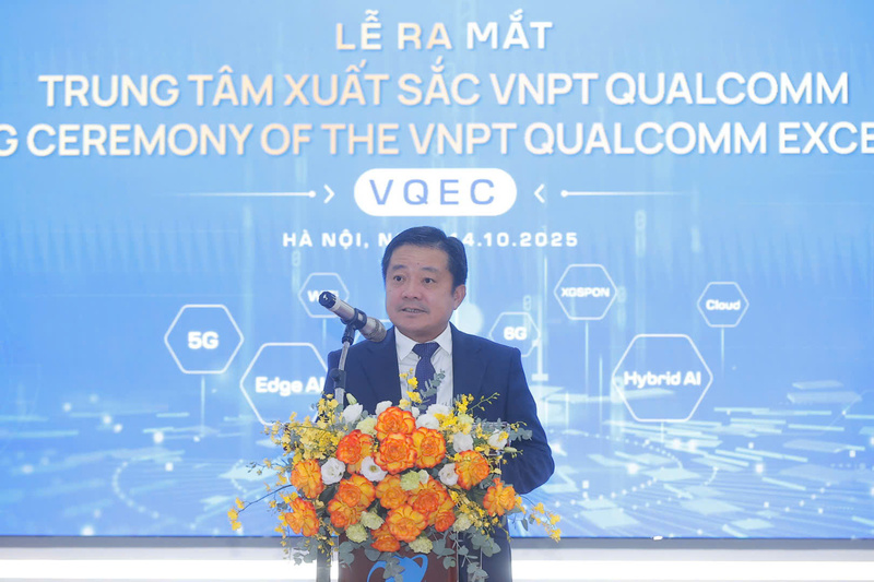 Ông Huỳnh Quang Liêm - Tổng Giám đốc VNPT phát biểu tại lễ ra mắt VQEC