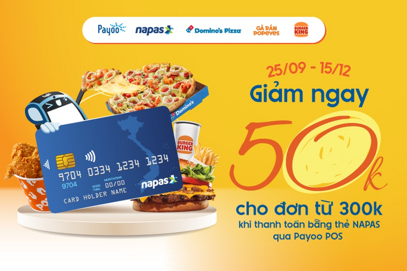 NAPAS triển khai ưu đãi giảm ngay 50.000 đồng cho hóa đơn từ 300.000 đồng