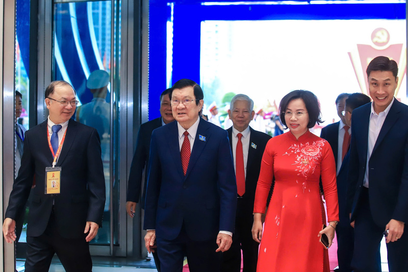 Nguyên Chủ tịch nước Trương Tấn Sang đến dự Đại hội. Ảnh: HN