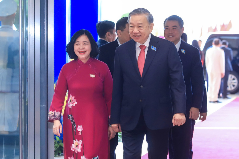 Tổng Bí thư Tô Lâm đến dự Đại hội đại biểu Đảng bộ TP. Hà Nội lần thứ XVIII. Ảnh: HN