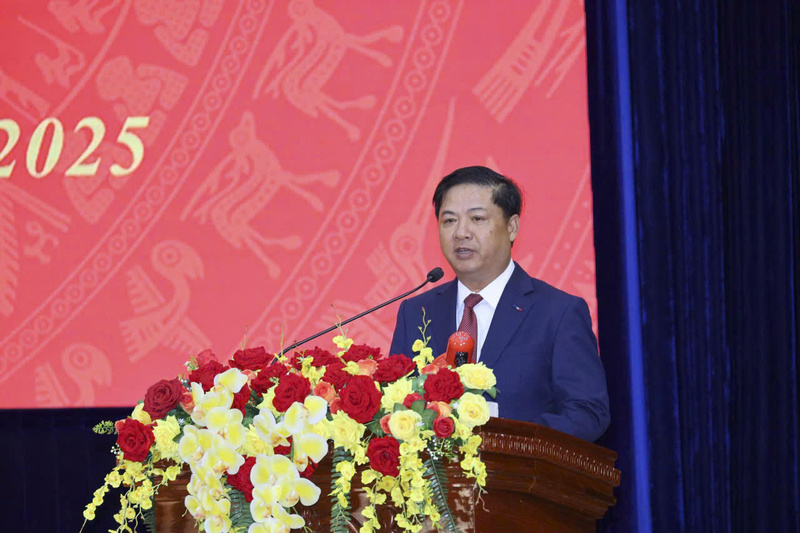 Tân Bí thư Tỉnh ủy Đắk Lắk Lương Nguyễn Minh Triết phát biểu nhận nhiệm vụ. Ảnh: Hoàng Quyên