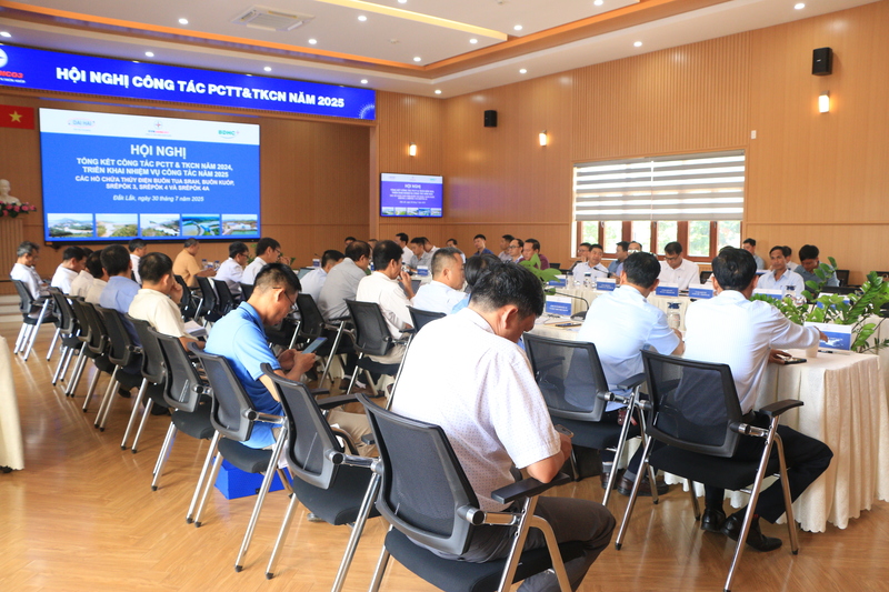 Công ty Thủy điện Buôn Kuốp tổ chức thành công Hội nghị phòng chống thiên tai và tìm kiếm cứu nạn năm 2025. Ảnh: Anh Thư