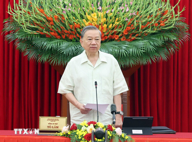 Tổng Bí thư Tô Lâm, Trưởng Ban Chỉ đạo Trung ương, phát biểu. Ảnh: TTXVN