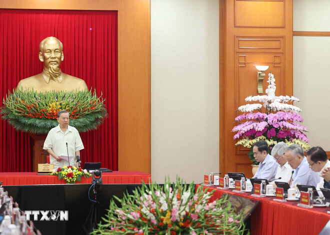 Tổng Bí thư Tô Lâm chủ trì phiên họp. Ảnh: TTXVN
