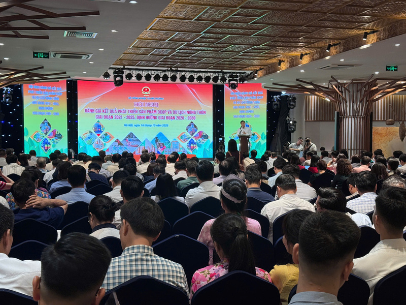 “Hội nghị đánh giá kết quả phát triển sản phẩm OCOP và du lịch nông thôn giai đoạn 2021-2025, định hướng giai đoạn 2026-2030". Ảnh: N.H