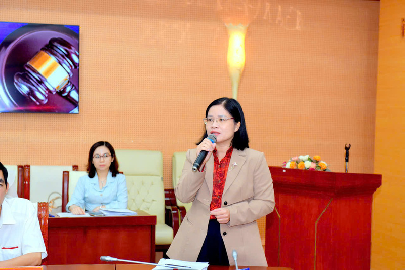 Bà Nguyễn Thị Minh Thơ, Phó Cục trưởng Cục Phòng, chống rửa tiền, Ngân hàng Nhà nước phát biểu. Ảnh: SBV