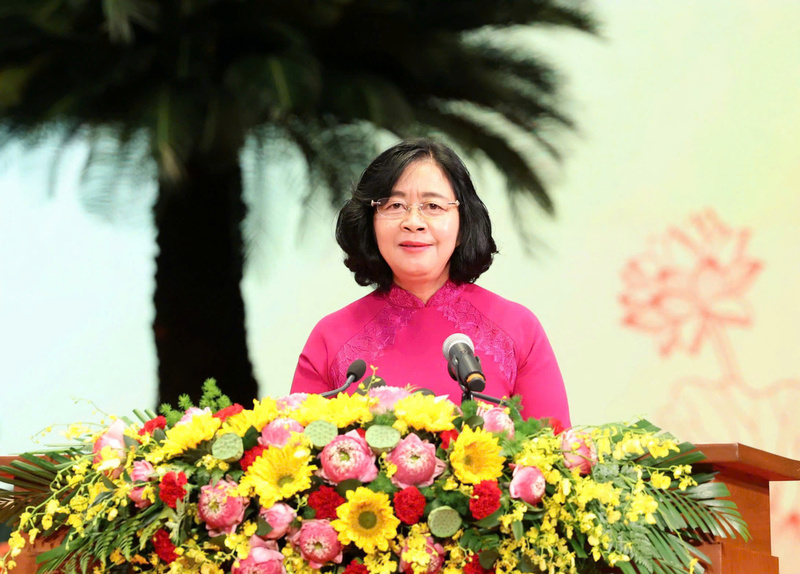 Bà Bùi Thị Minh Hoài - Ủy viên Bộ Chính trị, Bí thư Thành ủy Hà Nội khóa XVII, Trưởng đoàn đại biểu Quốc hội Thành phố Hà Nội tiếp tục được bầu giữ chức Bí thư Thành ủy Hà Nội khóa XVIII, nhiệm kỳ 2025 - 2030. Ảnh: HN