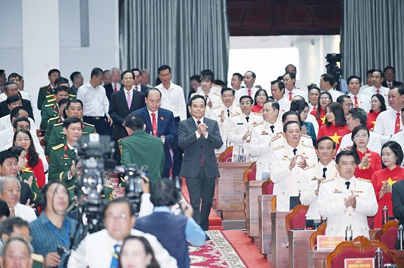 Bí thư Trung ương Đảng, Bí thư Thành ủy TP. Hồ Chí Minh Trần Lưu Quang dự và chỉ đạo Đại hội. Ảnh: Ban tổ chức