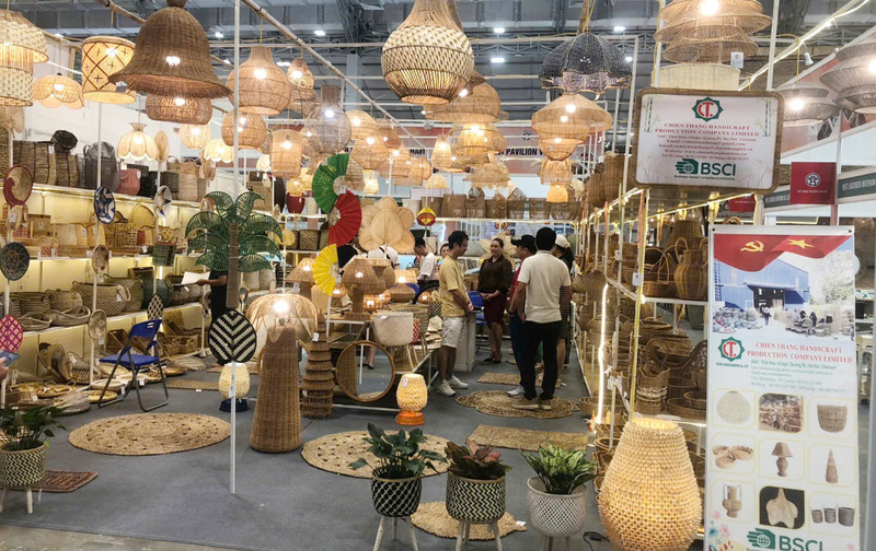 Khu gian hàng của TP. Hà Nội tại Hội chợ Quốc tế Hàng trang trí gia đình, đồ gia dụng và quà tặng Việt Nam năm 2025 (Lifestyle Vietnam 2025). Ảnh: N.H