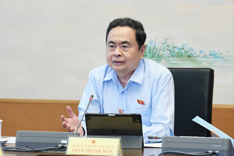 Chủ tịch Quốc hội Trần Thanh Mẫn phát biểu.