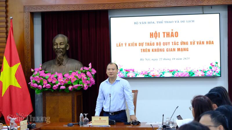 Thứ trưởng Thường trực Bộ VHTT&DL Lê Hải Bình phát biểu.