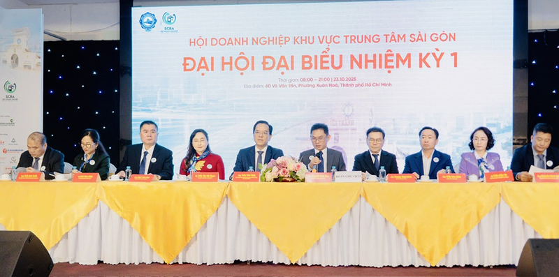 Đại hội Đại biểu Hội Doanh nghiệp Trung tâm Sài Gòn, nhiệm kỳ I (2025-2030). Ảnh: Minh Khuê.