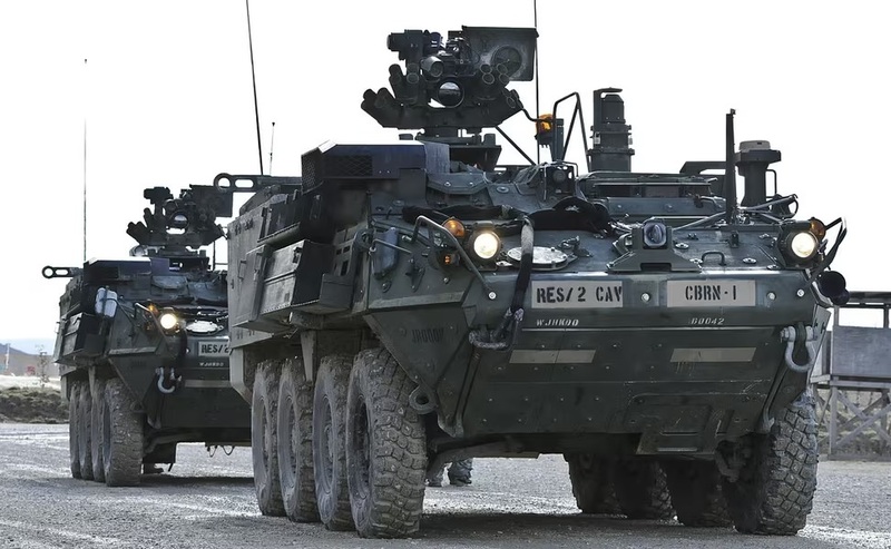 Stryker với hệ thống laser 50kW đang giúp Mỹ sở hữu năng lực phòng không tầm ngắn nhanh. Ảnh: Militarnyi