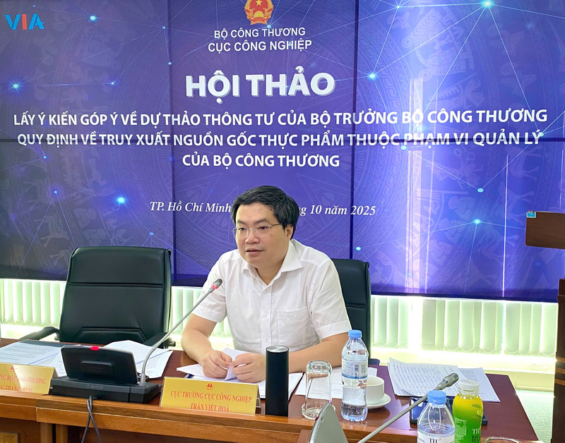 Ông Trần Việt Hoà, Cục trưởng Cục Công nghiệp (Bộ Công Thương) tại hội thảo.