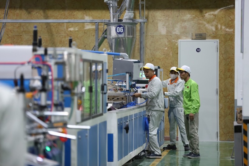 Xã Quỳnh An (tỉnh Hưng Yên) đang đẩy mạnh phát triển công nghiệp, thương mại hiện đại, hướng tới xã kiểu mẫu năm 2030. Ảnh: Nam Nguyễn