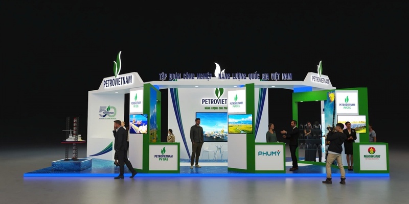 Phối cảnh gian trưng bày của Petrovietnam tại Hội chợ Mùa Thu lần thứ nhất - 2025 (Ảnh Petrovietnam)