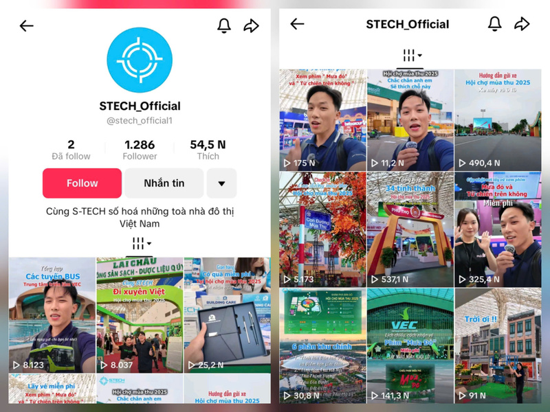 Kênh STECH_Official tích cực hưởng ứng phát động của Ban Chỉ đạo và Ban Tổ chức, sản xuất nhiều video về Hội chợ Mùa Thu lần thứ nhất - 2025, trong đó có nhiều video đạt hàng trăm nghìn lượt xem.