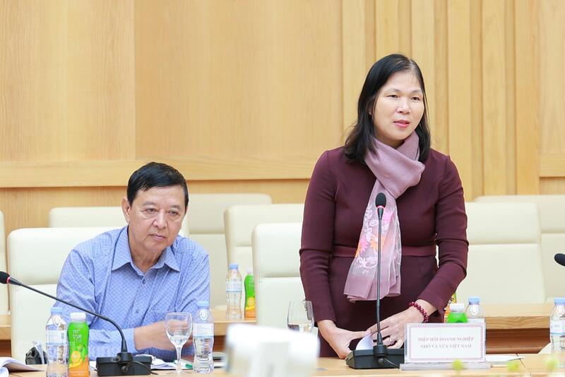 Bà Phạm Thị Lý, đại diện Hiệp hội Doanh nghiệp nhỏ và vừa Việt Nam. Ảnh: Quỳnh Trang