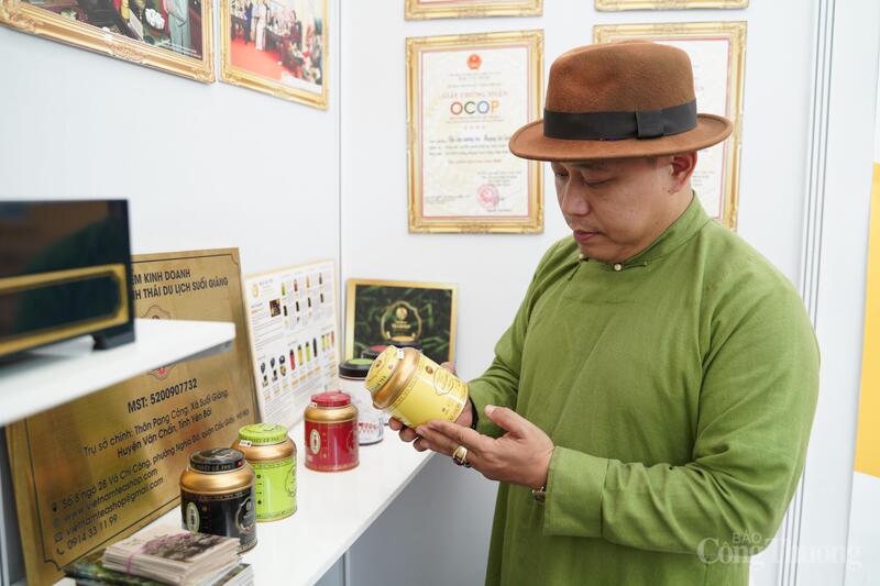 Nghệ nhân Đào Đức Hiếu tâm huyết gìn giữ bản sắc văn hoá Việt Nam qua từng búp trà non. Ảnh: Thái Mạnh