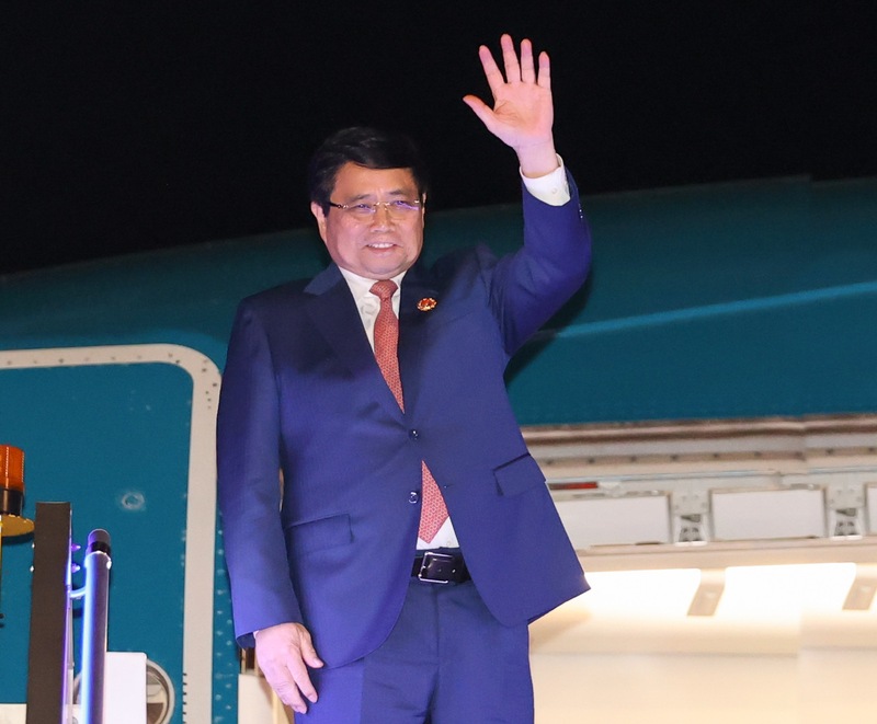 Thủ tướng Chính phủ Phạm Minh Chính rời Kuala Lumpur, kết thúc thành công chuyến công tác tham dự Hội nghị Cấp cao ASEAN lần thứ 47 và các Hội nghị cấp cao liên quan. Ảnh: VGP/Nhật Bắc