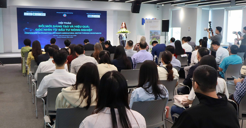 Hội thảo “Đổi mới sáng tạo và hiệu quả: Góc nhìn từ đầu tư nông nghiệp” diễn ra tại Hà Nội. Ảnh: Thanh Trà